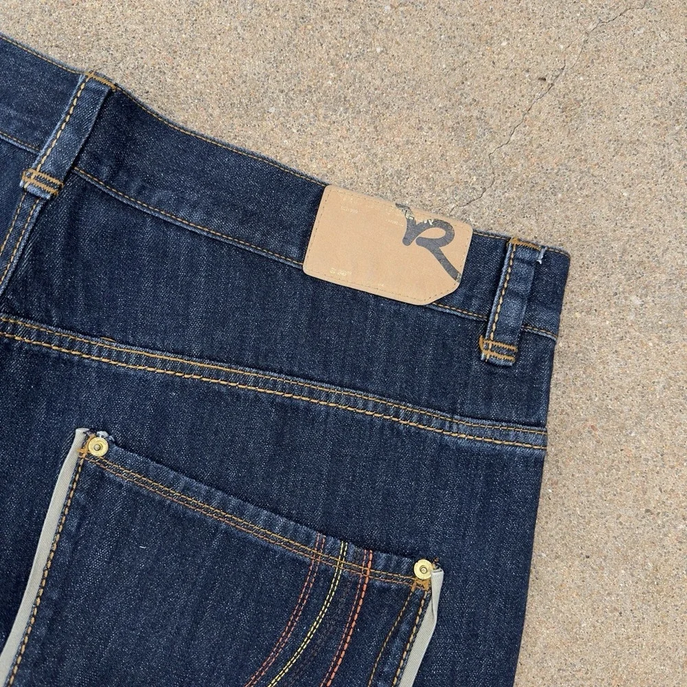 VTG Rocawear Baggy Blue Denim Jeans Men's 42x33 Wide Leg Loose Fit Hip Hop Y2K‎